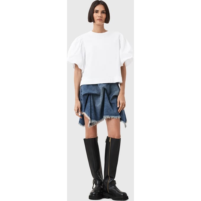 AllSaints Jess Tee Optic White Größe: S | Blusen Outlet | Damen | Weiß
