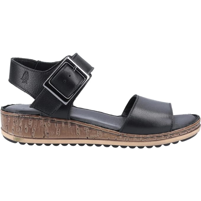 Hush Puppies dames/dames Ellie lederen brede sandalen (Zwart)