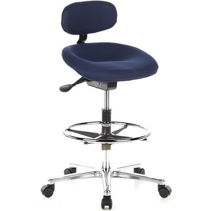 Stahulp , werkkruk WORK MF stof, blauw chroom hjh OFFICE
