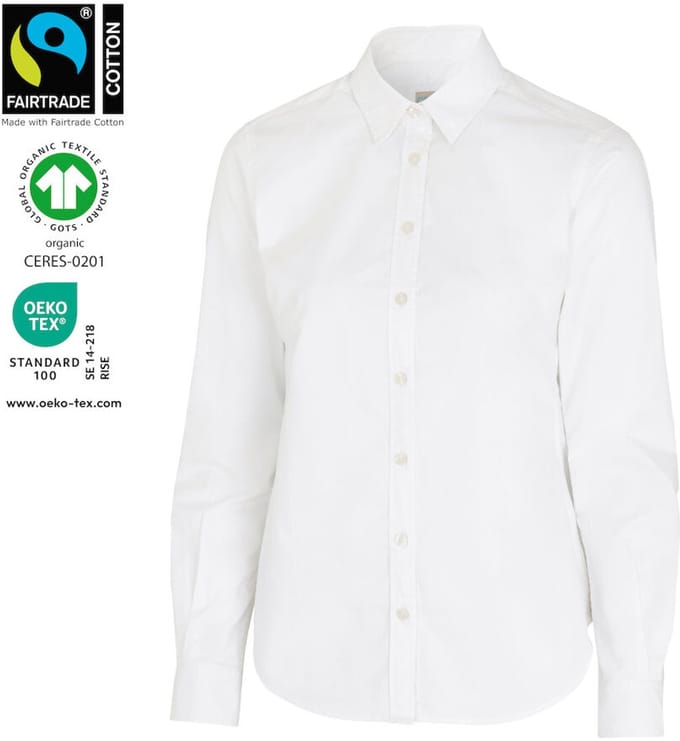 Cottover SHIRT TWILL LADY - GOTS GECERTIFICEERD 141037 - Wit - 36