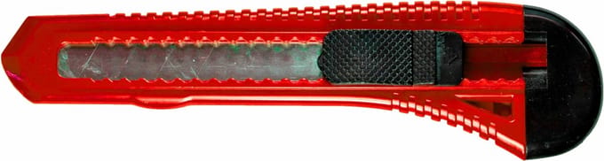 Afbreekmes met blokkering 18 mm breed per 5 stuks
