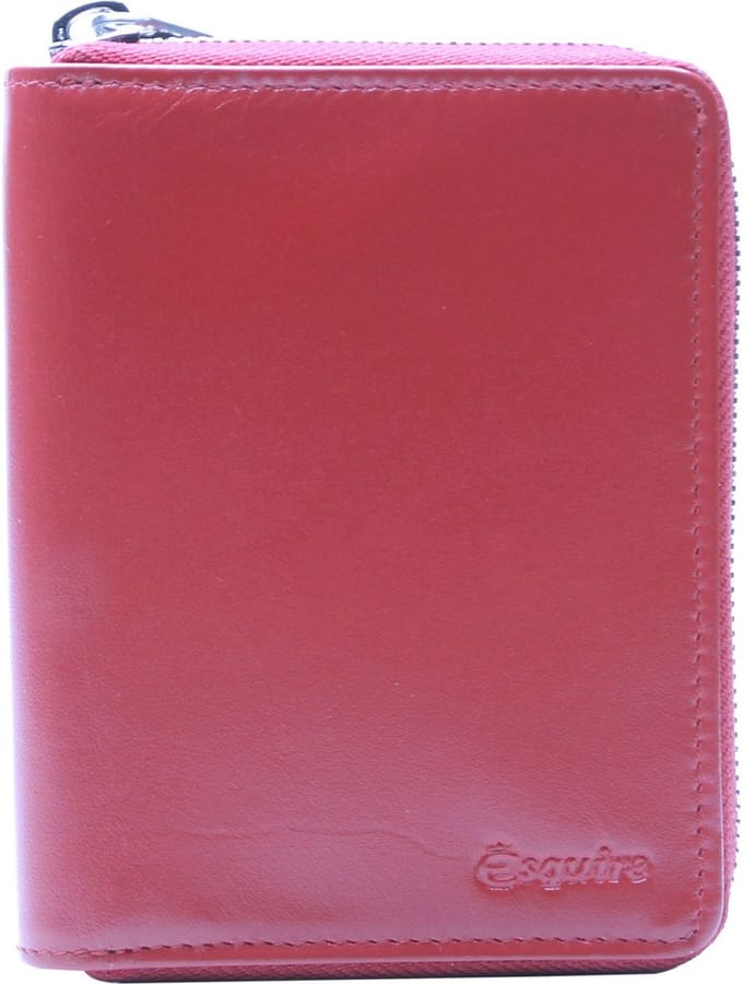 Esquire Portemonnee Silk 02 Zip Around Wallet Red Donkerrood