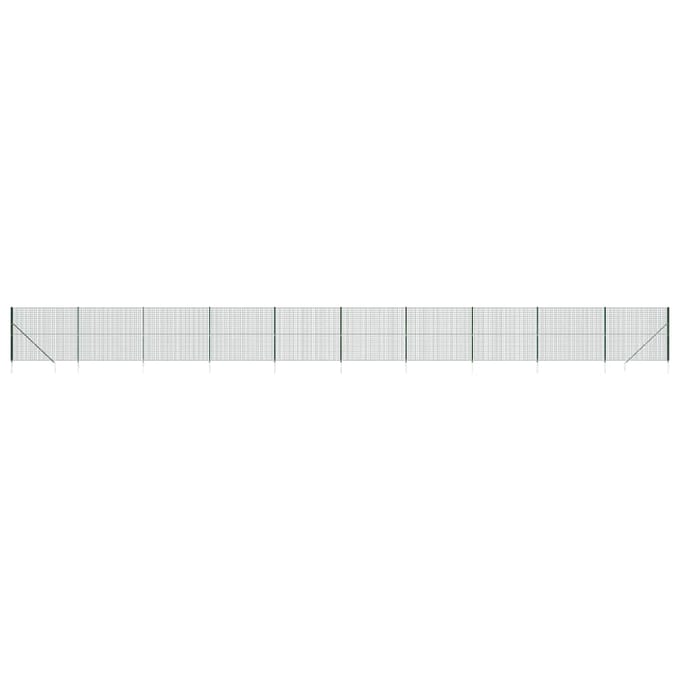 vidaXL - Draadgaashek - met - grondankers - 2x25 - m - groen