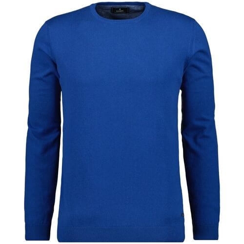 Ragman Trui Supersoft Knit Pullover Knitted Elbow Patches Blauw / male
