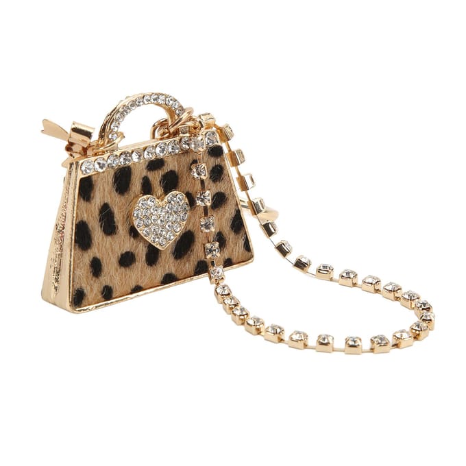 Luipaard Tas Sleutelhanger Exquise Persoonlijkheid Mode Handtas Sleutelhanger Ring Hanger Decoratie beige