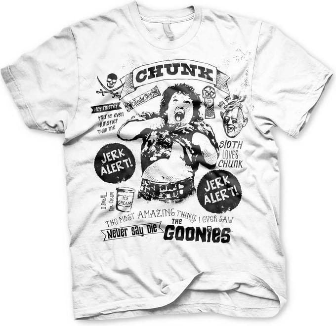 The Goonies Heren Tshirt -M- Chunk Jerk Alert Wit