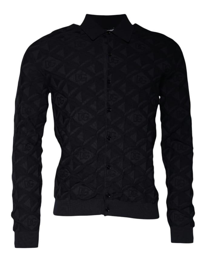 Gehaakte Cardigan Geometrisch Patroon Lange Mouwen