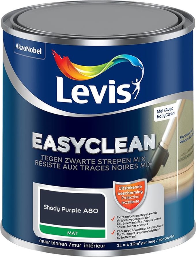 Levis - Easyclean Tegen Zwarte Strepen Mix - Shady Purple A80 - Mengverf - 1 L