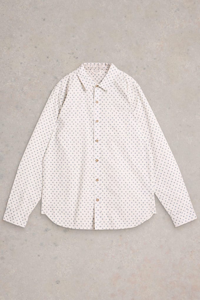 White Stuff Ls Geo Printed Shirt White Print Größe: S | Casual hemden Outlet | Herren | Weiß