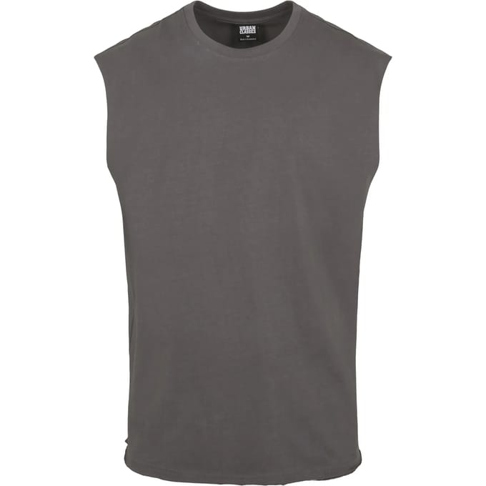 Urban Classics Open Edge Sleeveless Tee Heren Tanktop - houtskool - L