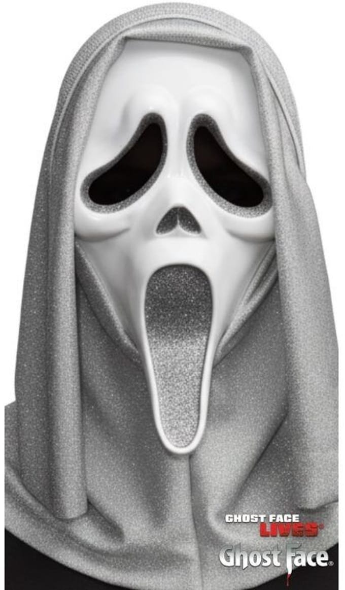 Ghost Face® Scream Glitter Masker Zilver