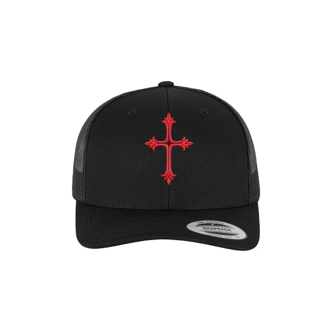 Mister Tee - Goth Cross Trucker Cap Snapback Pet - Zwart