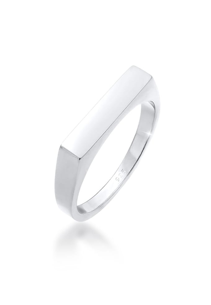 Elli - Ring - Dames Zegel Hoekig Geo Ontwerp Basis in 925 Sterling Zilver - Dames