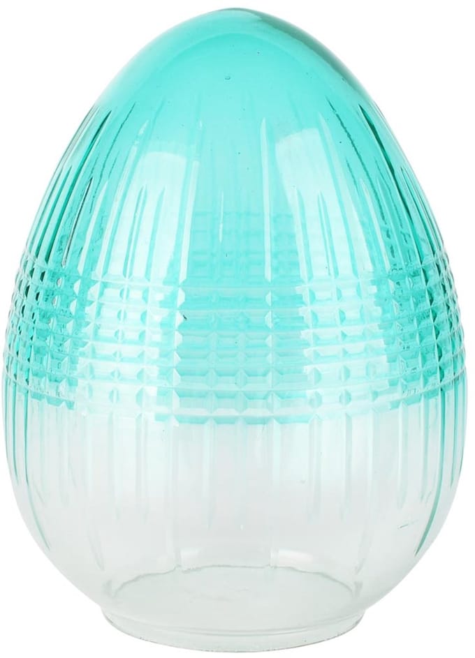 Dekoratief | Deco ei 'Blue Glow', transparant, glas, 15x15x20cm | A258370
