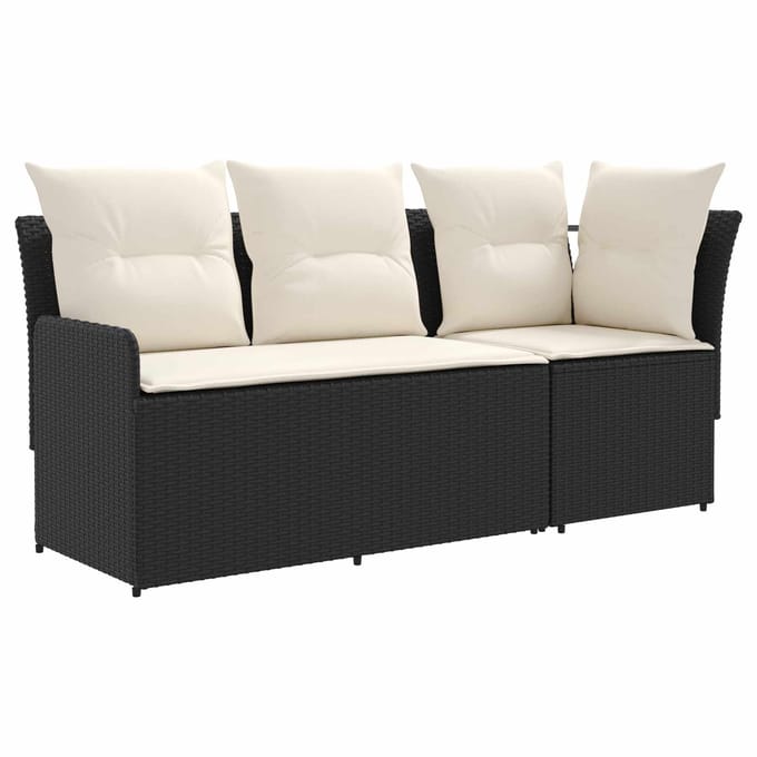 vidaXL - 2 - st - Tuinstoel - met - Armleuning - en - Hoekbank - PE - Riet