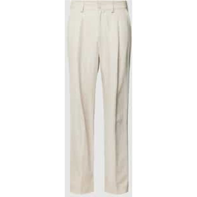 Regular fit stoffen broek met bandplooien