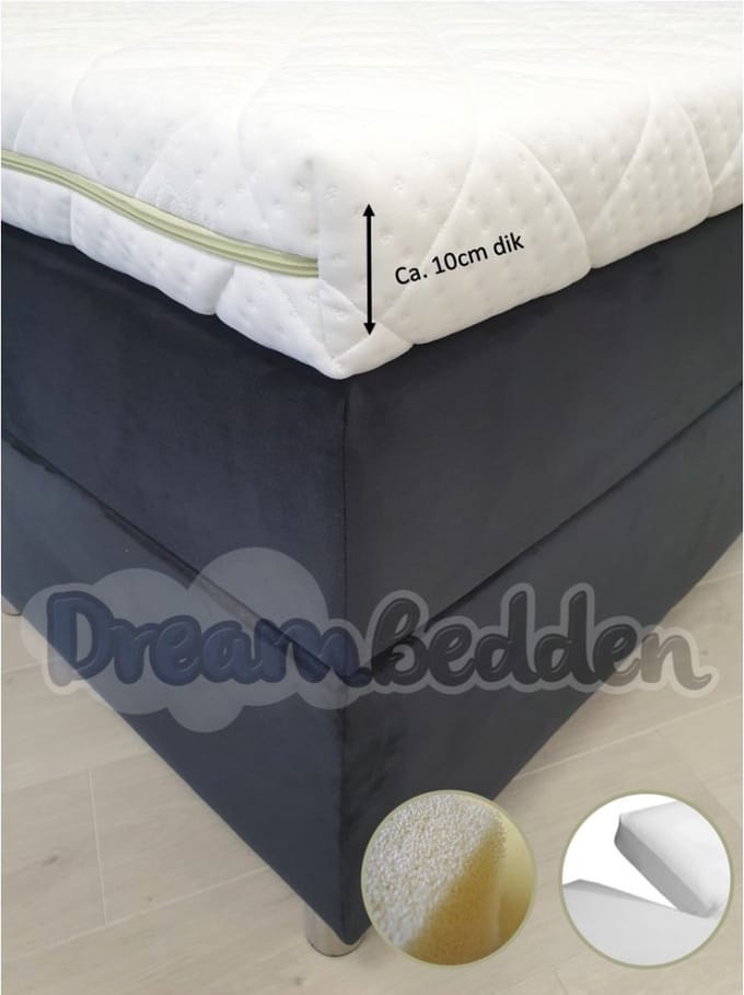 Splittopper Premium 140x220 ca. 10cm dik Hybride schuim Medium/Stevig Bamboo Hoes