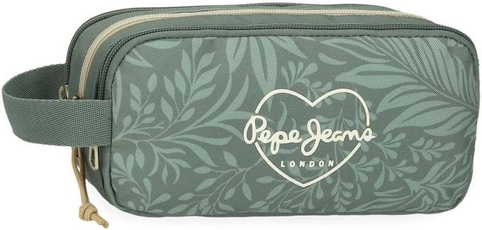 Drielaags Etui Meisjes Groen met Palmbladprint