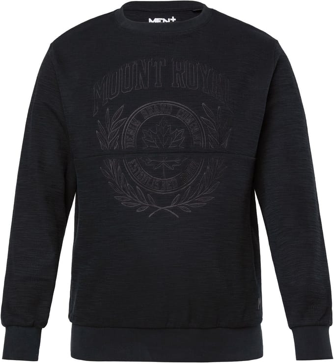 Men Plus - Heren - Sweatshirt borduursel op de borst - Zwart - Maat L