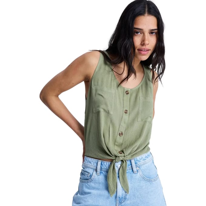 Roxy Tropical Hill Mouwloos T-shirt Groen L Vrouw
