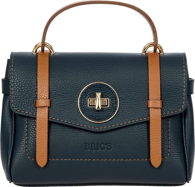 BRIC'S Leren Schoudertas Handtas Gondola Ninfea Bag Night Blue Donkerblauw