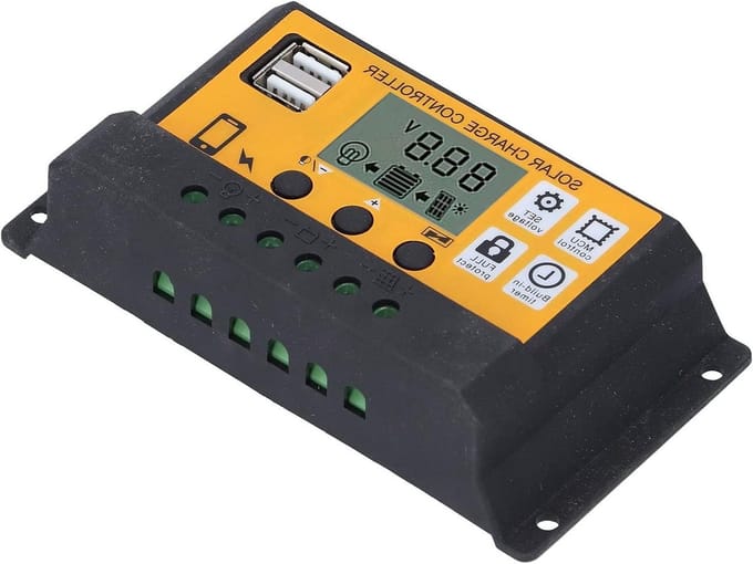 Zonne Laadregelaar - PWM Controller - Energie Beheer - LCD Scherm - 20A 12V 24V - Zwart
