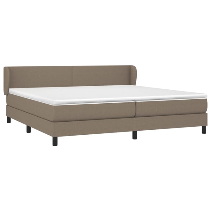 vidaXL - Boxspring - met - matras - stof - taupe - 200x200 - cm