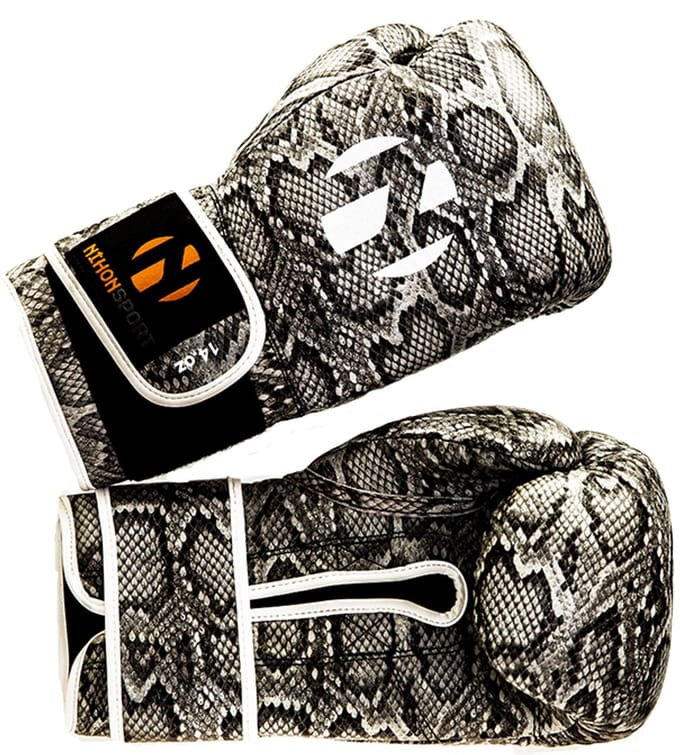Bokshandschoenen Snake Nihon | slangenprint & Witte details