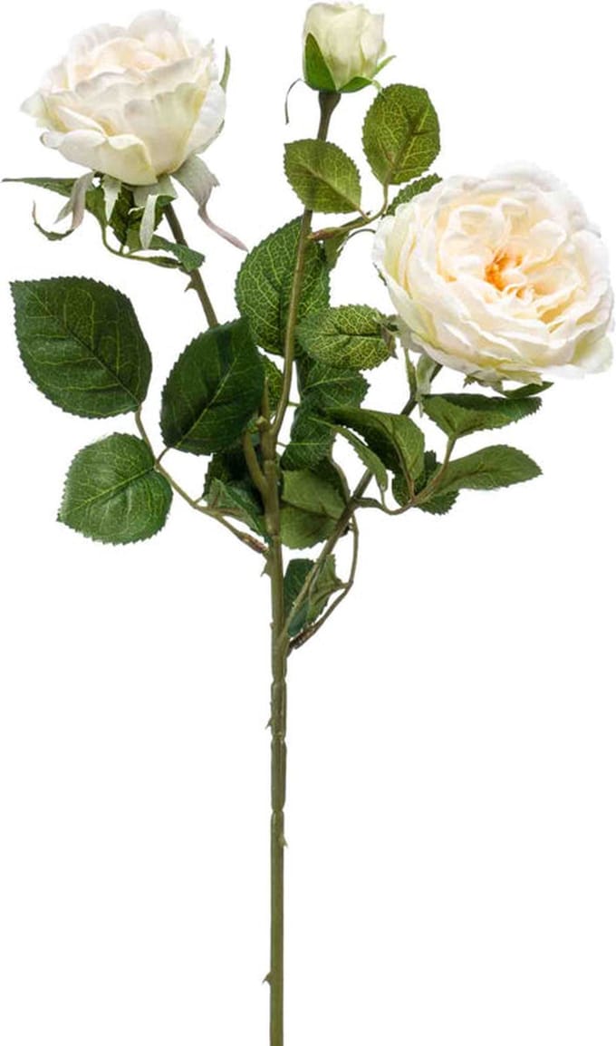 Emerald - Kunstbloem Roos 58cm wit - Kunstplant voor binnen