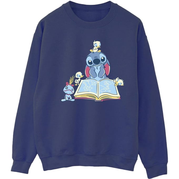 Disney Dames/Dames Lilo & Stitch Boek Lezen Sweatshirt (Marineblauw)