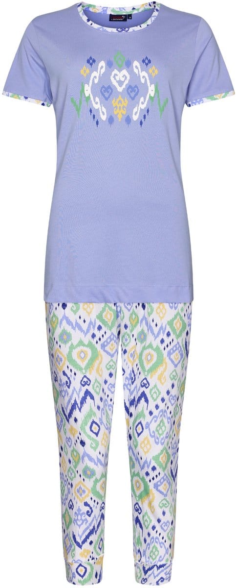 Dames Pyjamaset Rebelle - Ikat - Lila - Bio Katoen - Maat 38