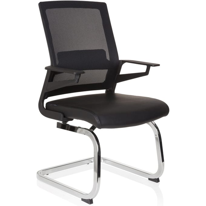 Vergaderstoel/ bezoekerstoel INVENTOR V PRO Kunstleder zwart hjh OFFICE