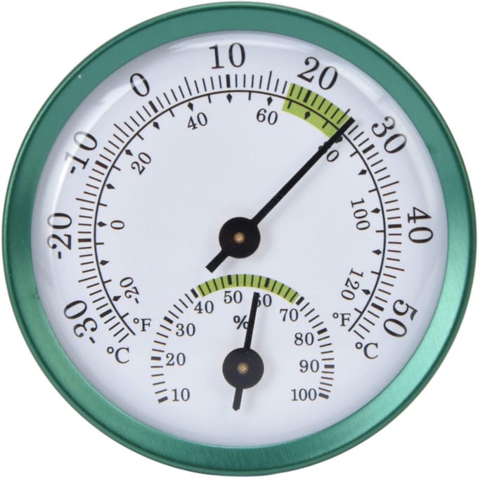 Mini Temperatuur Vochtigheid Meter Wandmontage Dunne Transparante Wijzerplaat Groot Scherm Temperatuur gray