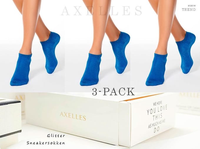 3-paar glitter sneakersokken Dames Geschenkset Maat 36/37