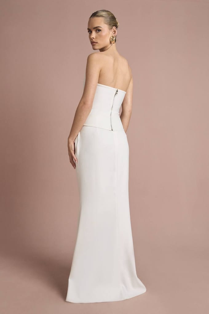 boohoo Dames Bandeau Bandage Corset Top | Ivoor | Maat: 36
