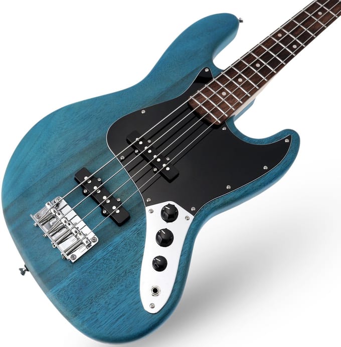 Elektrische basgitaar met gigbag Fazley Outlaw Series Judge Basic Blue
