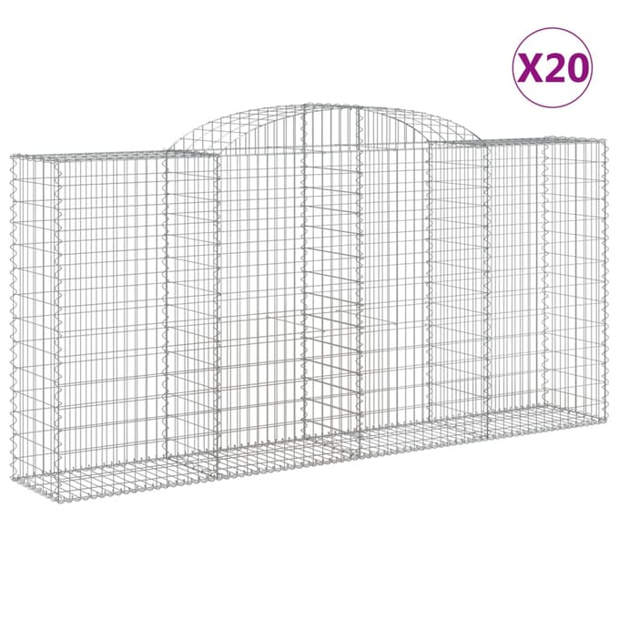 vidaXL - Schanskorven - 20 - st - gewelfd - 300x50x140/160 - cm - ijzer