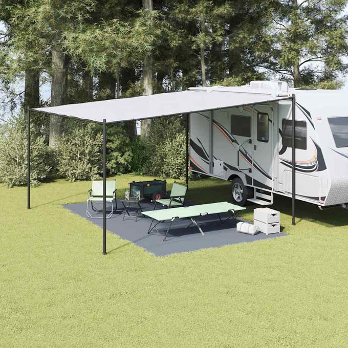 vidaXL - Tenttapijt - Blauw - en - Grijs - 500 - × - 300 - cm - Polyetheen