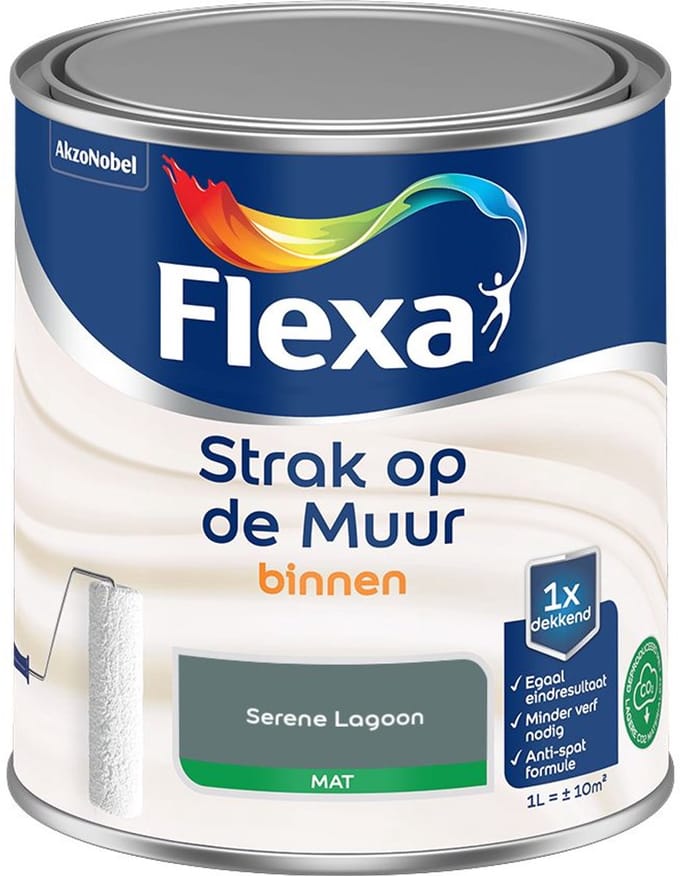 Flexa - Strak Op De Muur Binnen Mat - Serene Lagoon - Mengverf - 1 L