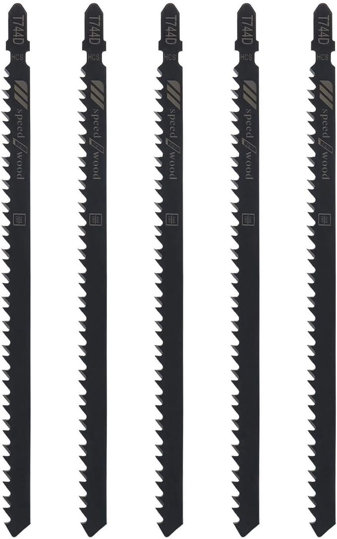 By shayne - Decoupeerzaagbladen - 744D - 5 Stuks - Zwart - Voor Hout