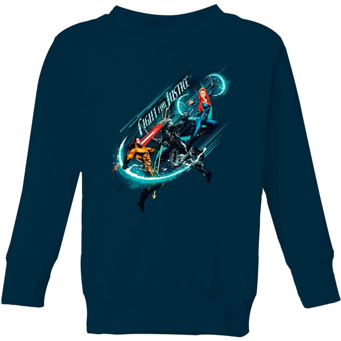 Aquaman Fight for Justice kindertrui - Navy - 146/152 (11-12 jaar)