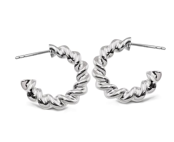 Jwls4u Oorbellen Curve Silver JE031S