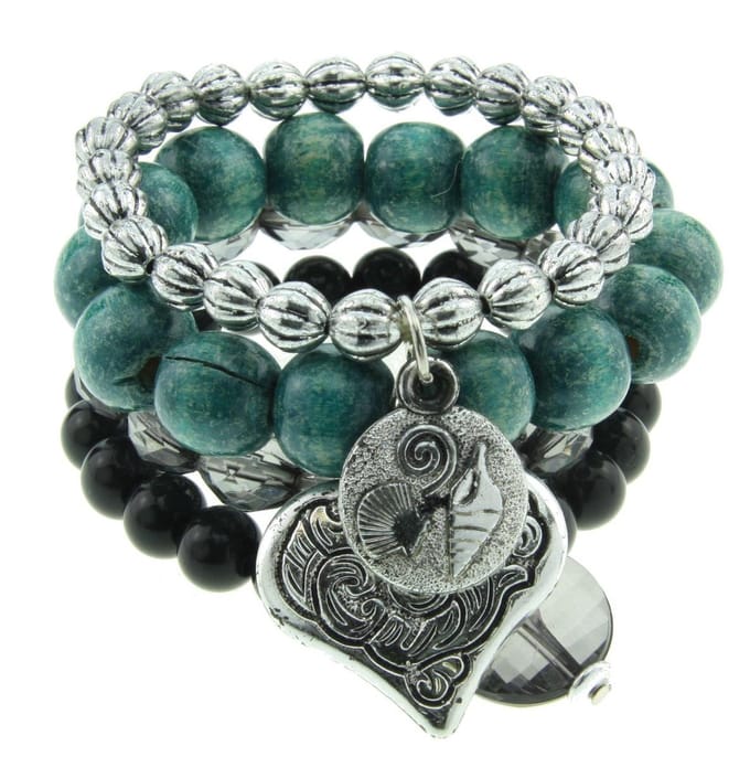Behave - Armbandenset met hartbedel - Natuurstijl - Tijdloos accent