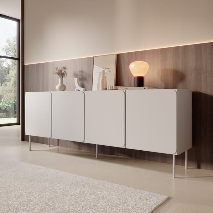 Meubella - Rovik - Dressoir - Beige - 200x40x76 cm