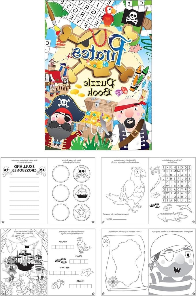 HENBRANDT 10 x Mini Pirate Puzzle Books