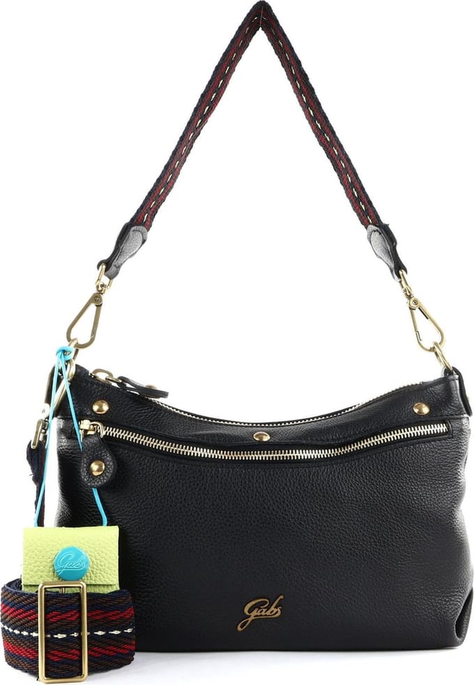 Gabs Leren Schoudertas Clelia Shoulder Bag Black Zwart