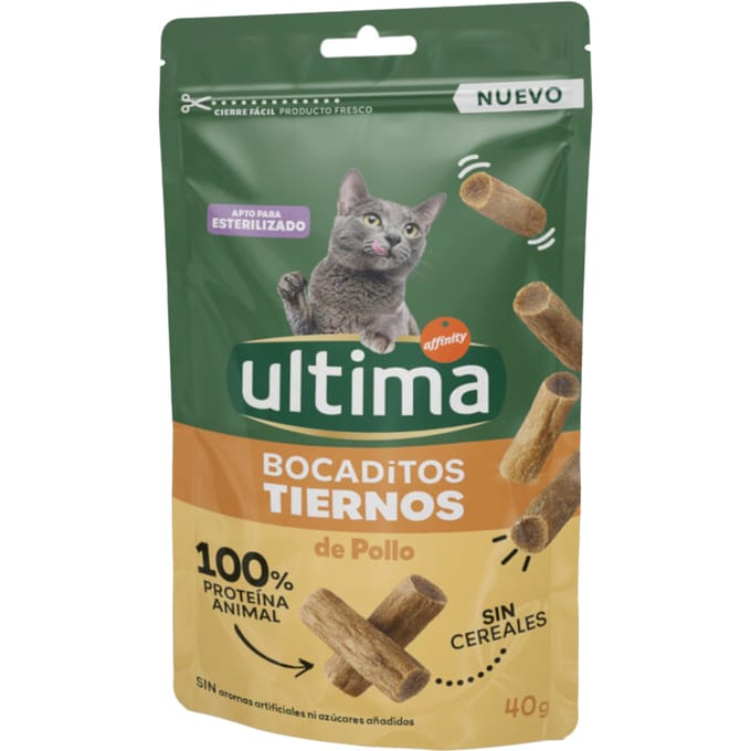 40 g Ultima Snacks Malse Hapjes met Kip Katten Snacks