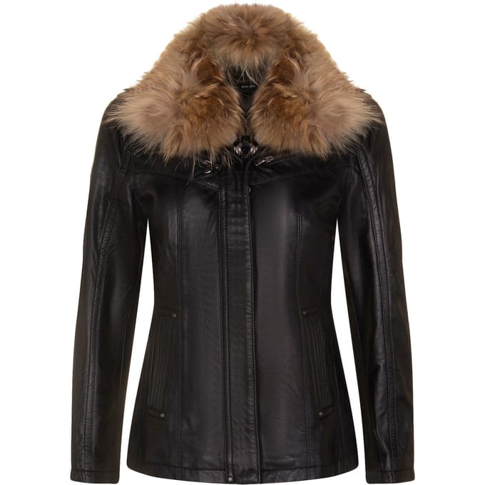 Dames slim fit leren parkerjack-Millom