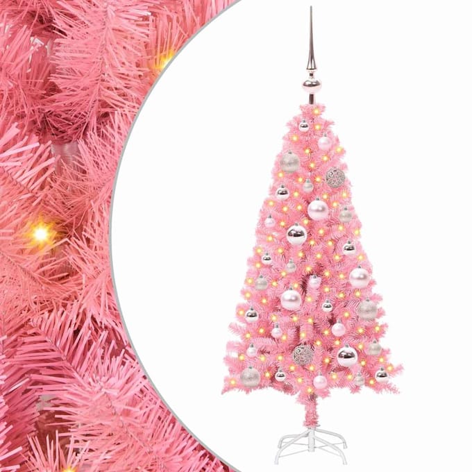 vidaXL - Kerstboom - Roze - 120 - cm - PVC
