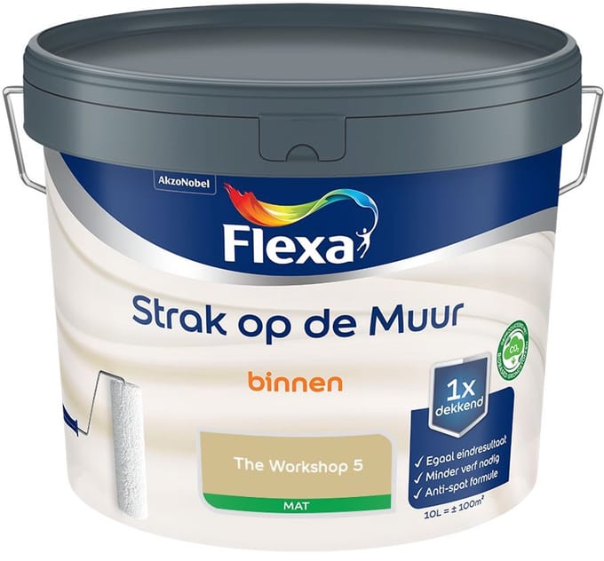 Flexa - Strak Op De Muur Binnen Mat - The Workshop 5 - Mengverf - 10 L